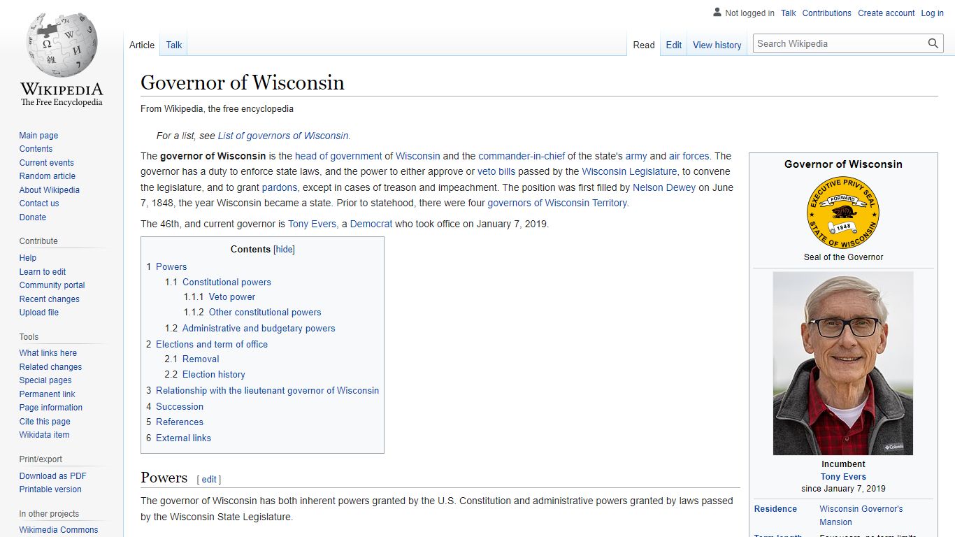 Governor of Wisconsin - Wikipedia